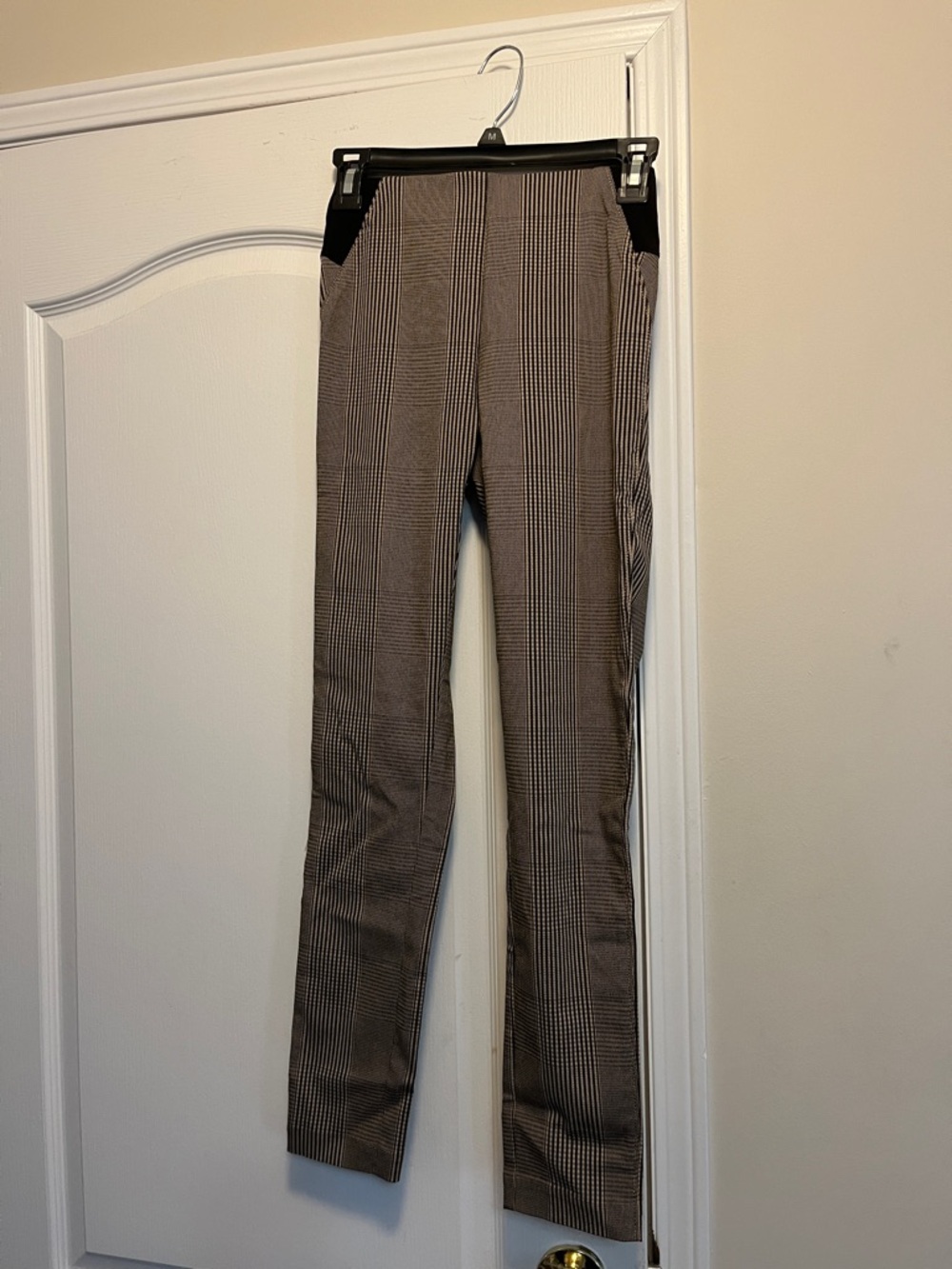 Calvin Klein Black and Cream Glen Plaid Pants